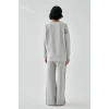 Moda Kadın Gri Sleep Mode ON Oversize 2 İplik Eşofman Ev Giyim Takımı