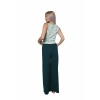 Moda Kadın Kalın Askılı Body Bol Paça Pantolon 2`li Takım Su Yeşili