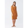Moda Kadın Kalın Askılı Penye Gecelik Hardal