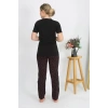 Moda Kadın Kısa Kol Pamuk Penye Pijama Takım Siyah