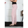 Moda Kadın Pamuk Penye Cepli Tek Alt Pijama Pudra