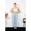 Moda Kadın Pamuklu Alt Pijama Mavi
