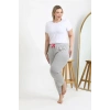 Moda Kadın Pamuklu Büyük Beden Alt Pijama Gri