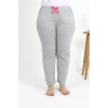 Moda Kadın Pamuklu Büyük Beden Alt Pijama Gri