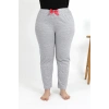 Moda Kadın Pamuklu Büyük Beden Alt Pijama Gri