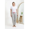 Moda Kadın Pamuklu Büyük Beden Alt Pijama Gri