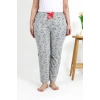Moda Kadın Pamuklu Büyük Beden Alt Pijama Gri