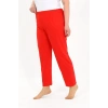 Moda Kadın Pamuklu Büyük Beden Alt Pijama Kırmızı