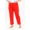 Moda Kadın Pamuklu Büyük Beden Alt Pijama Kırmızı