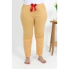 Moda Kadın Pamuklu Büyük Beden Alt Pijama Sarı