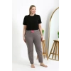 Moda Kadın Pamuklu Büyük Beden Alt Pijama Vizon