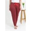 Moda Kadın Pamuklu Büyük Beden Alt Pijama Yavruağzı