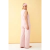 Moda Kadın Pembe Büyük Beden Penye Alt Üst Takım