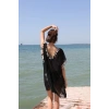Moda Kadın Püsküllü Tunik Pareo Plaj Elbisesi Siyah
