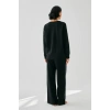 Moda Kadın Siyah İkizler Burcu Oversize 2 İplik Eşofman Ev Giyim Takımı