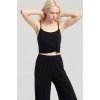 Moda Kadın Siyah Yumuşak Dokulu Minimal İp Askılı Atlet Basic Günlük Şık Üst