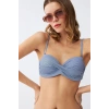 Moda Kadın Straplez Mavi Bikini Takımı