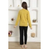 Moda Kız Çocuk Penye Pijama Takım Sarı