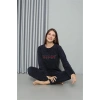 Moda Polar Kadın Pijama Takımı Lacivert