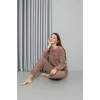 Moda Polar Kadın Pijama Takımı Sütlü Kahve