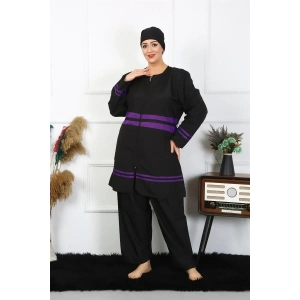 Moda Büyük Beden Tesettür Mayo Siyah