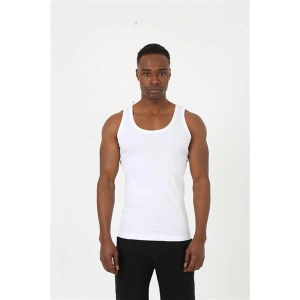 Moda Erkek Beyaz Sporcu Ribana Atlet