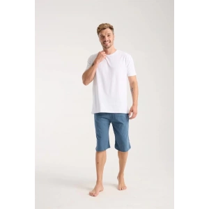 Moda Erkek Cepli Pamuk Penye Şort İndigo