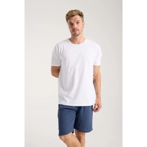 Moda Erkek Cepli Pamuk Penye Şort Lacivert