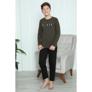 Moda Erkek Çocuk Penye Pijama Takım Haki