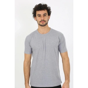 Moda Erkek Sıfır Yaka Gri Penye Atlet