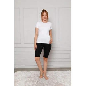 Moda Penye Likralı Diz Üstü Tayt Siyah