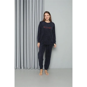 Moda Polar Kadın Pijama Takımı Lacivert