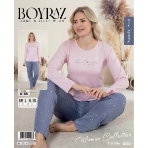 Boyraz 0155 Kadın Sandy Soft Uzun Kol Pijama Takımı