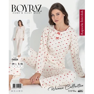 Boyraz 06024 Kadın Uzun Kol Kalpli Pijama Takımı