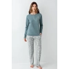 Arnetta 3406-x Kadın Battal Uzun Kol Pijama Takım