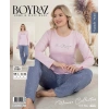 Boyraz 0155 Kadın Sandy Soft Uzun Kol Pijama Takımı