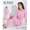Boyraz 06039 Kadın İnterlok Kumaş Uzun Kol Pijama Takımı
