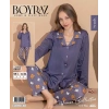 Boyraz 08031 Kadın Patlı Uzun Kol Pijama Takımı