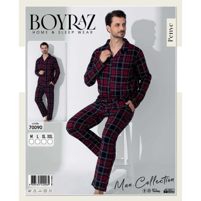 Boyraz 70090 Erkek Uzun Kol Penye Pijama Takımı