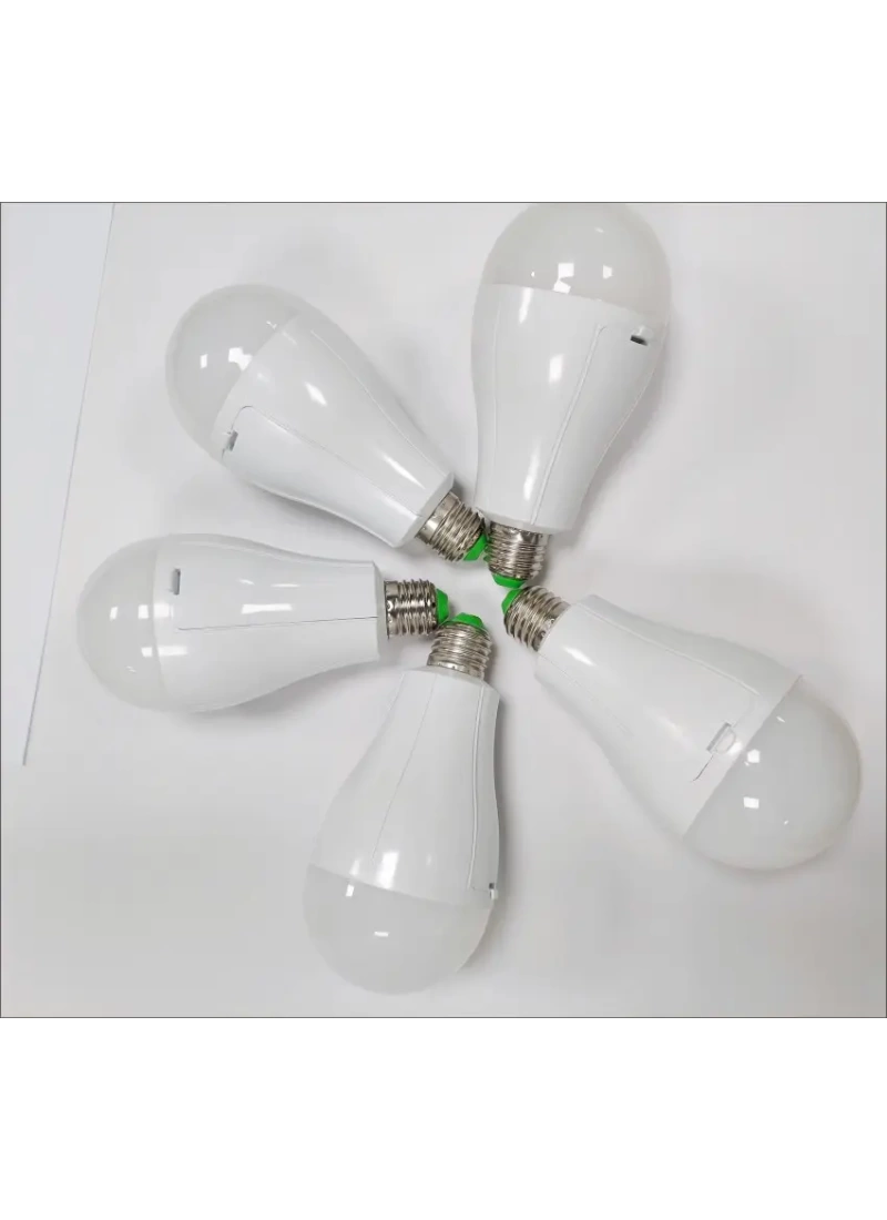 15W Şarjlı LED Ampul Tek Bataryalı – Yüksek Parlaklık, Acil Durum Işığı, 12 Saat Çalışma Süresi, 2400mAh Pil