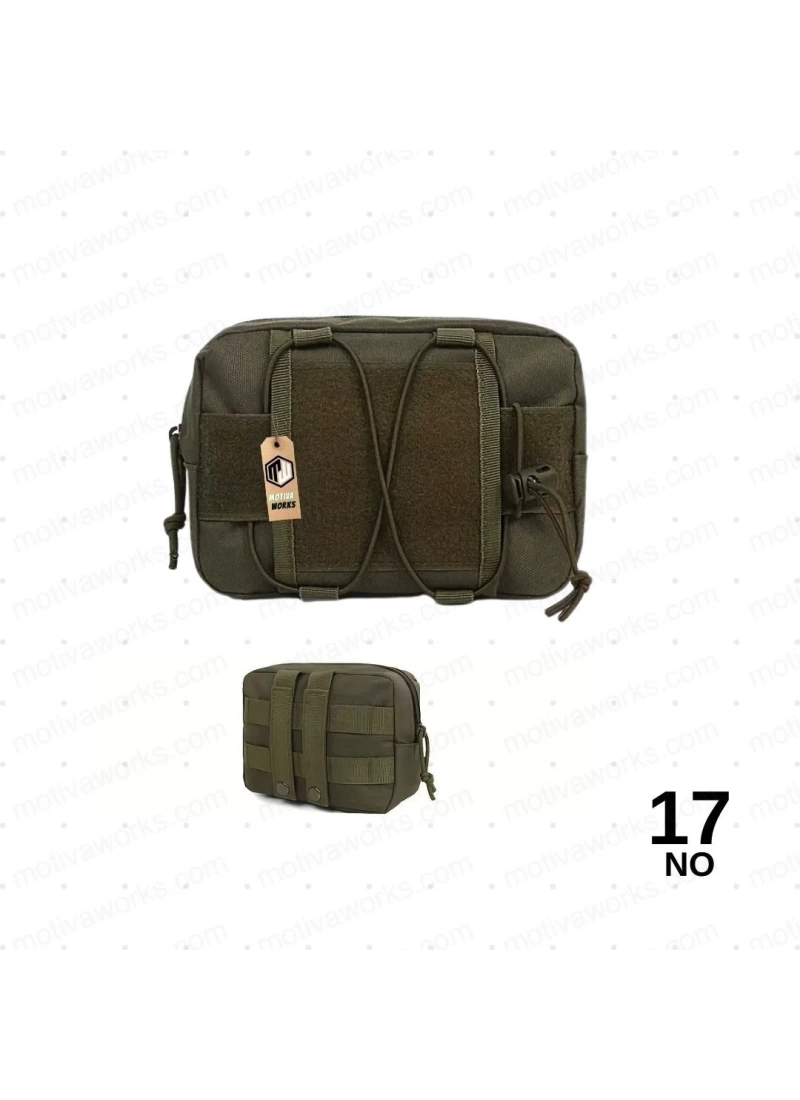 19CM Taktik Outdoor Molle Kemer, Çanta Montajlı Çok Amaçlı Çanta Haki Yeşil NO17