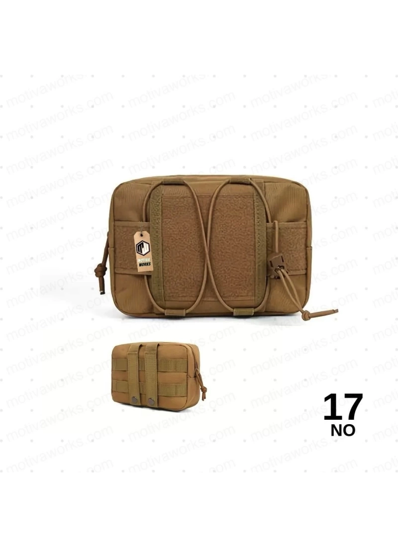 19CM Taktik Outdoor Molle Kemer, Çanta Montajlı Çok Amaçlı Çanta Tan Desert Çöl NO17