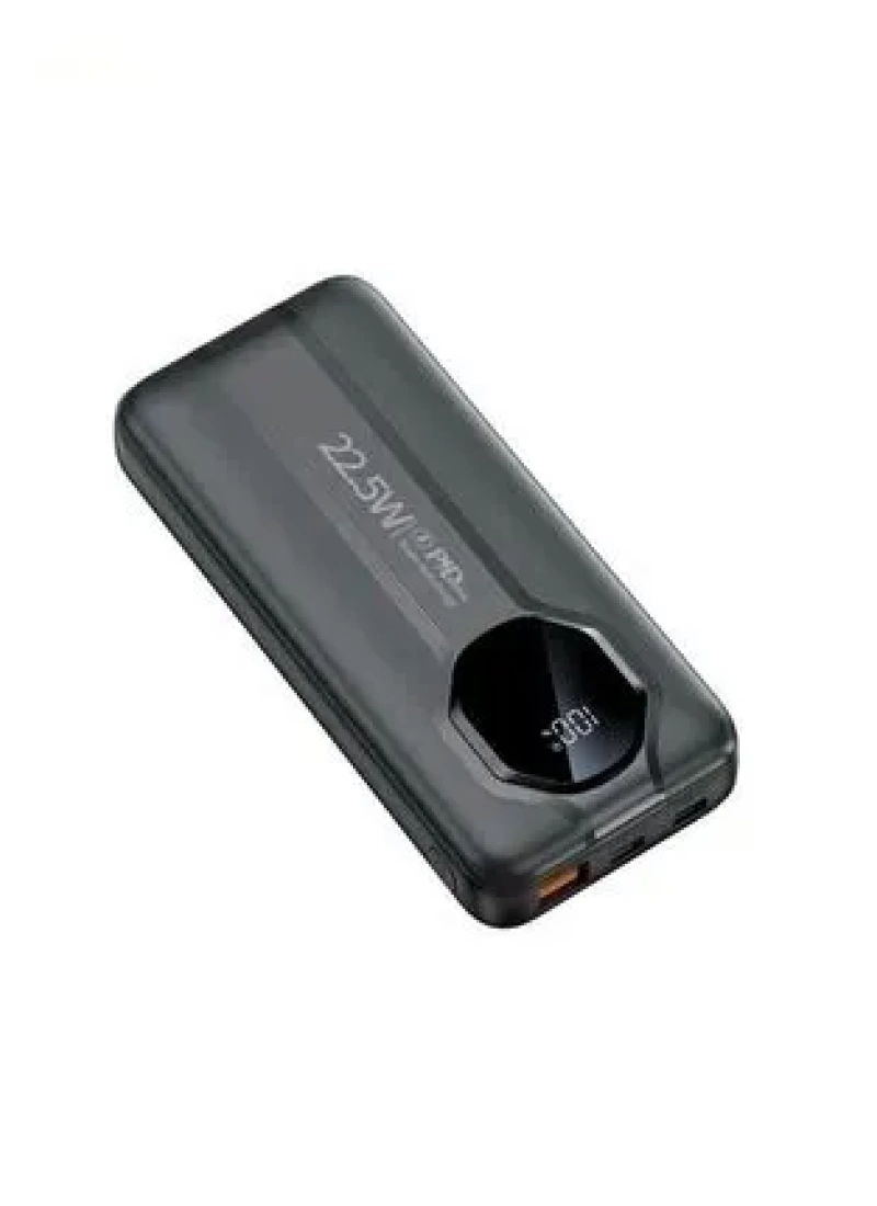 20.000 mAh Powerbank 22.5W Hızlı Şarj 2x TypeC+1xUSB 3 Çıkışlı 2 Kablolu