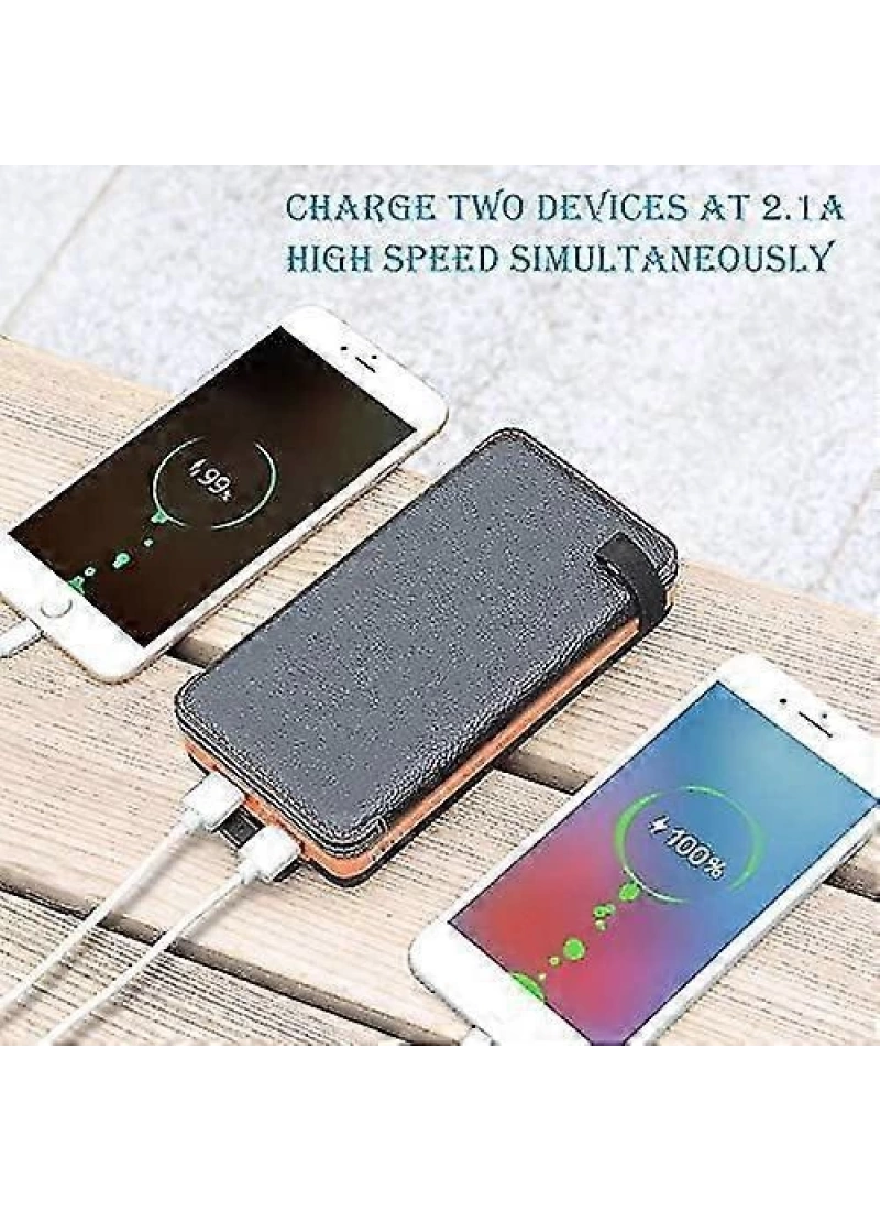 20.000 mAh Solar Hızlı Şarj 4 Katlanabilir 8W Güneş Panelli Işıklı 2x USB 1x Type-C Çıkışlı Led Panel Powerbank