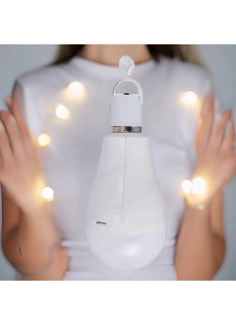 20W Şarjlı LED Ampul Çift Bataryalı – Yüksek Parlaklık, Acil Durum Işığı, 12 Saat Çalışma Süresi, 2400mAh Pil