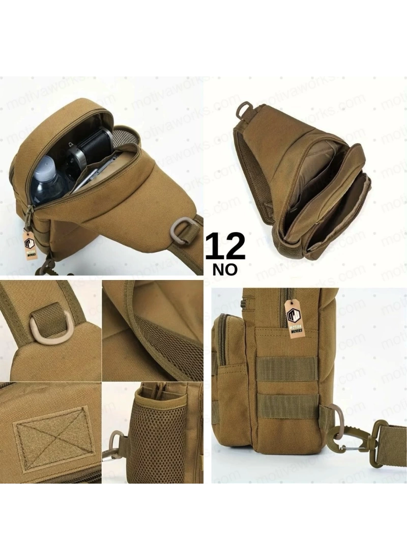 24CM Taktik Outdoor Multicam Kamuflaj Omuz Çapraz Çanta NO12