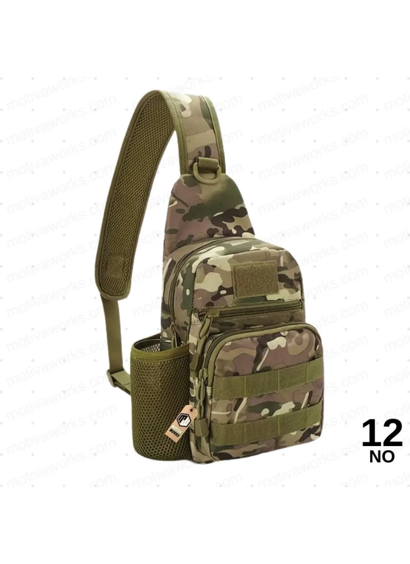 24CM Taktik Outdoor Multicam Kamuflaj Omuz Çapraz Çanta NO12