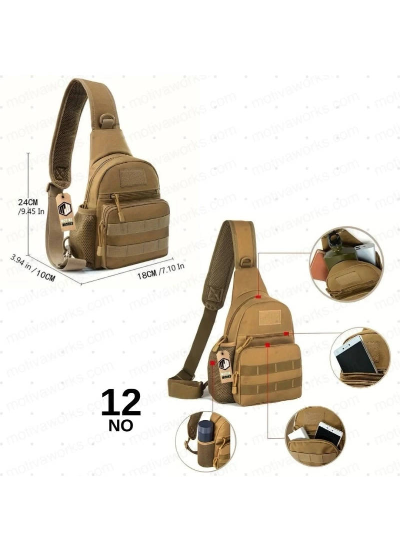24CM Taktik Outdoor Multicam Kamuflaj Omuz Çapraz Çanta NO12