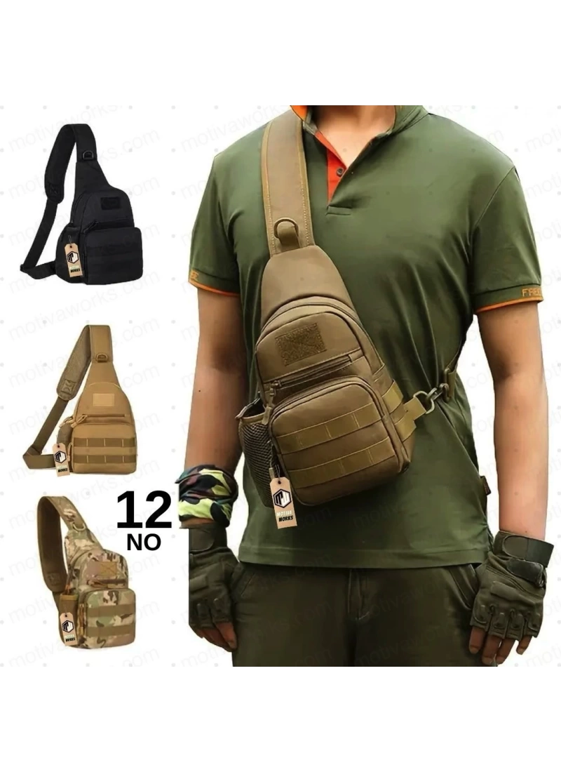 24CM Taktik Outdoor Multicam Kamuflaj Omuz Çapraz Çanta NO12