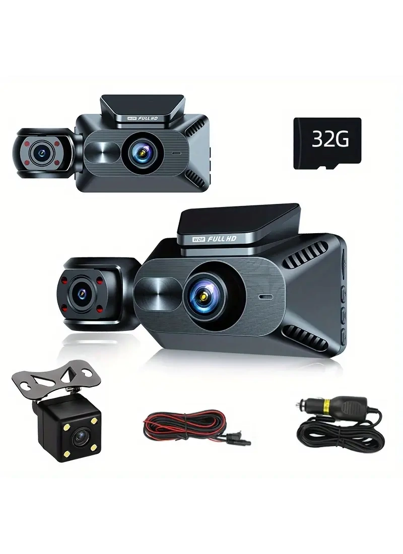 3 Kameralı Araç Kamerası 1080P 3 Inch Ekranlı 170* Geniş Açılı Araç Kamerası